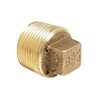 Plug without edge and square bronze type 291a with male thread